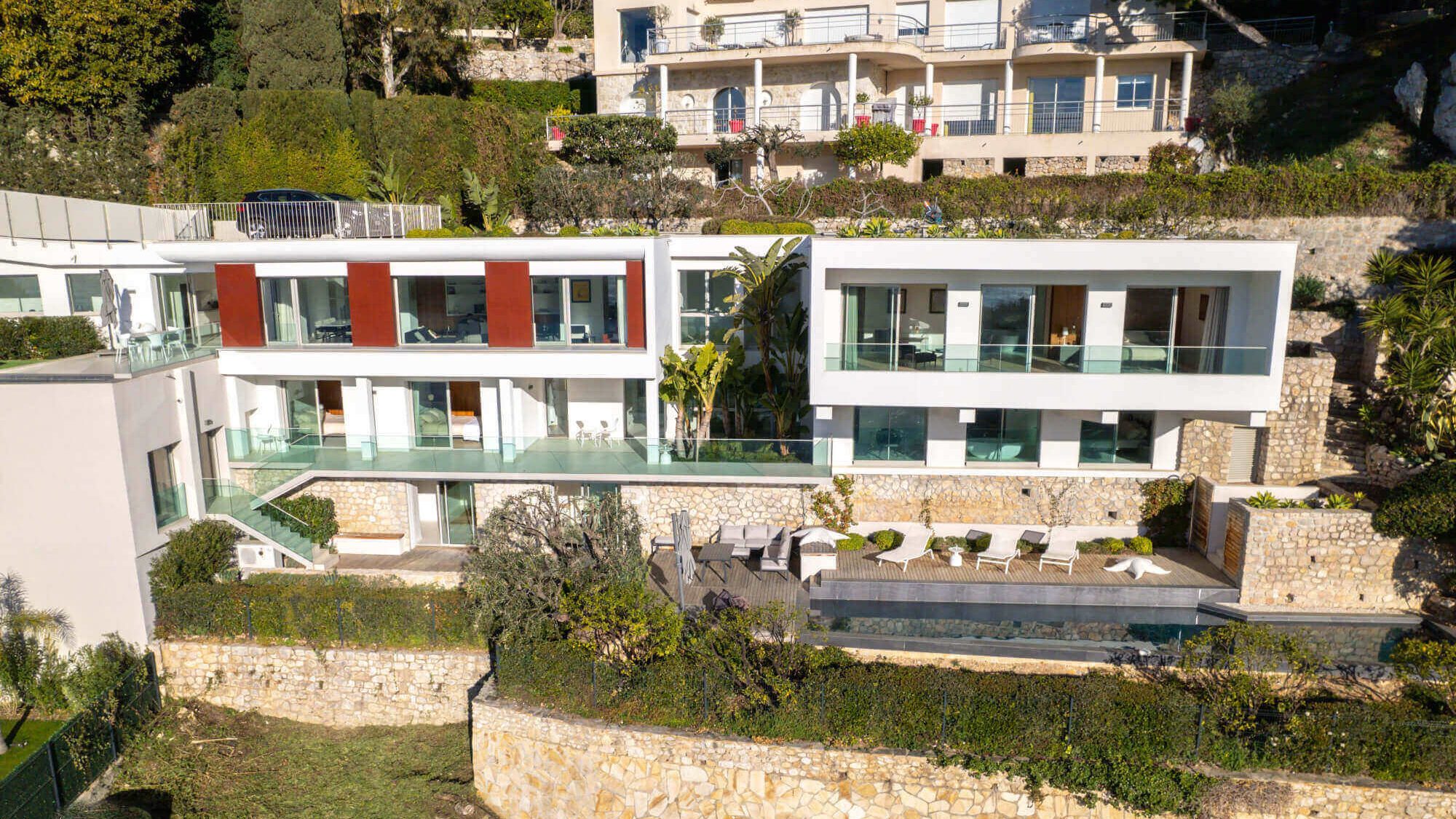 Exterior view of Vista Magnika villa no.1, set high up on the Côte d'Azur